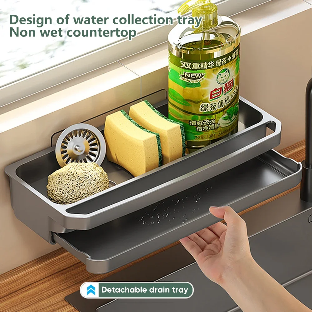 Kitchen Uncle - Kitchen Sink Organizer Drain Rack Self-draining